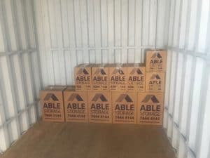 Able Self Storage Pre Packing Moving boxes